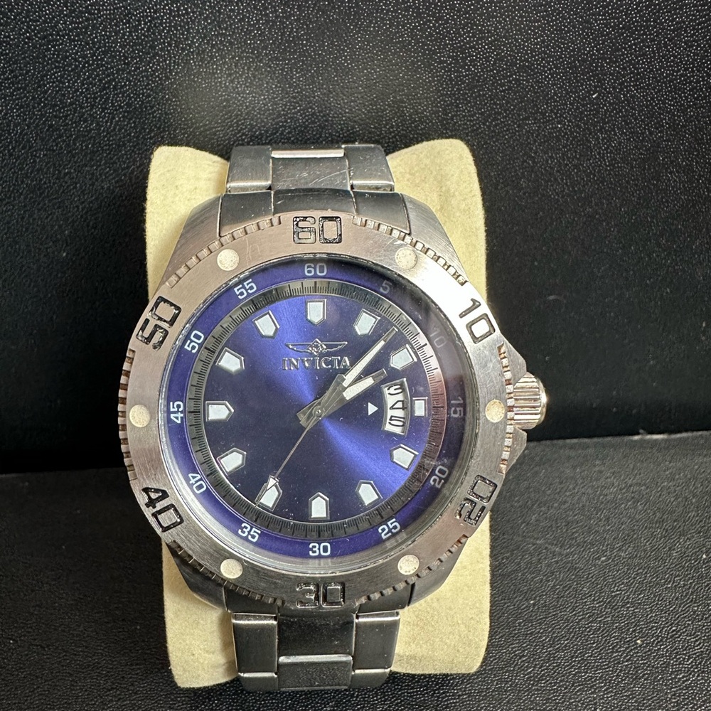 Invicta Blue Dial Stainless Steel Watch